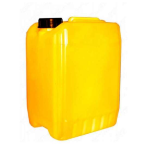 пластиковая желтая канистра с черной крышкой